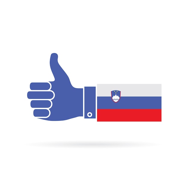 Slovenia country flag thumbs up vector icon