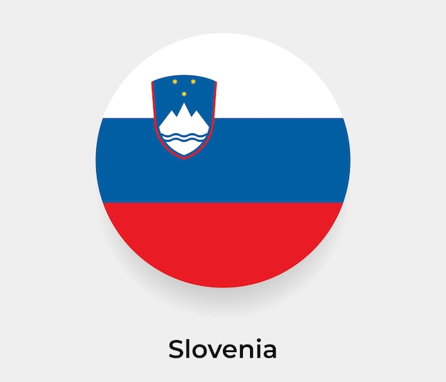 Illustrazione vettoriale dell'icona di forma rotonda del cerchio della bolla della bandiera della slovenia