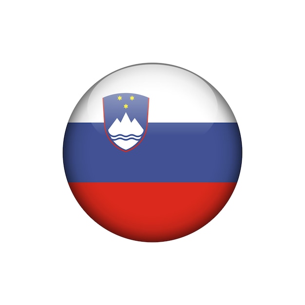 Slovenia Flag Circle Button Vector Template