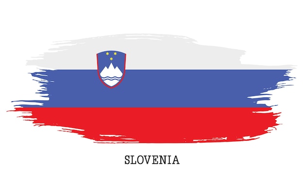 Slovenia flag vector grunge paint stroke