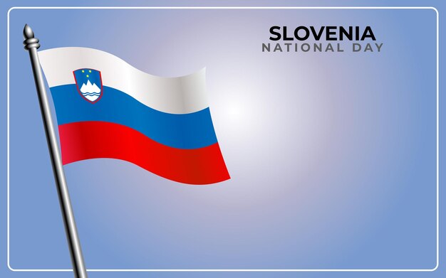 Slovenia national flag isolated on gradient color background