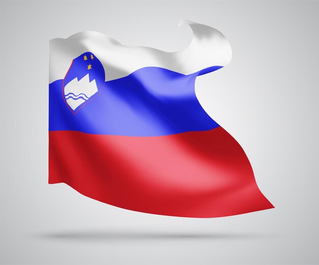 Slovenia, vector 3d flag isolated on white background