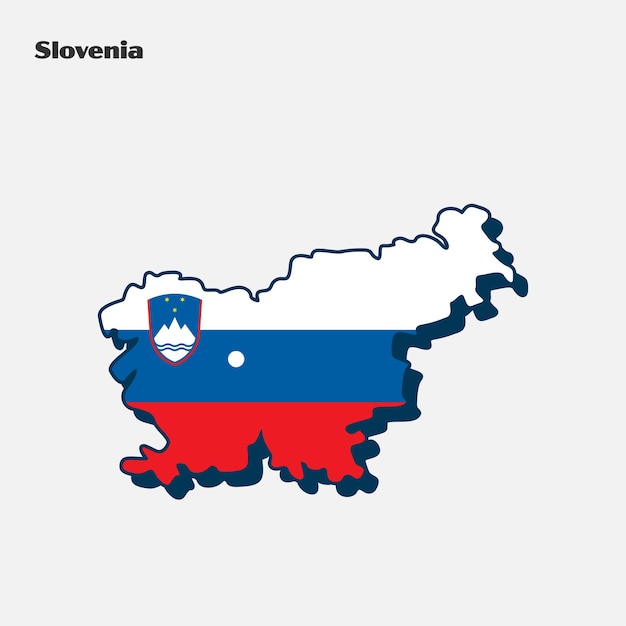 Slovenië natie vlag kaart Infographic