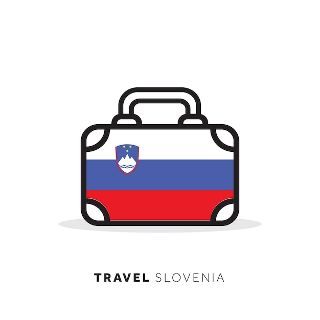 Slovenië reisconcept Koffer vector pictogram met vlag van het nationale land