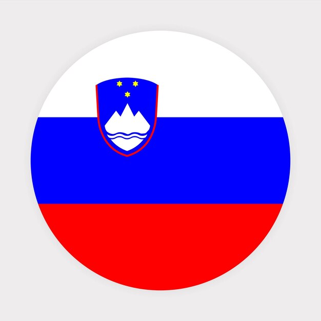 Vector slovenië ronde vlag vector pictogram ontwerp slovenië cirkel vlag