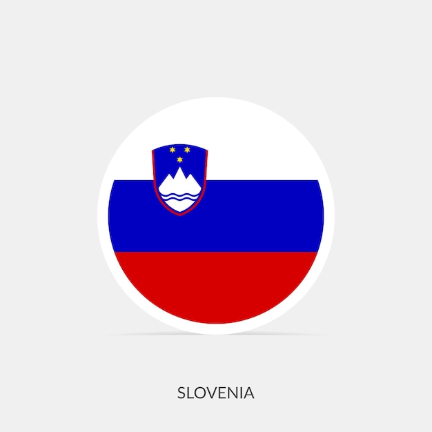 Slovenië ronde vlagpictogram met schaduw