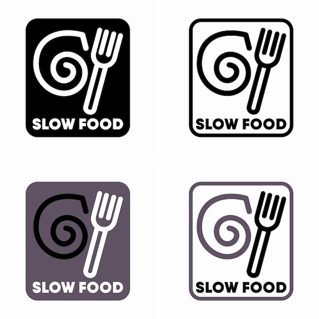 Slow food vector information sign