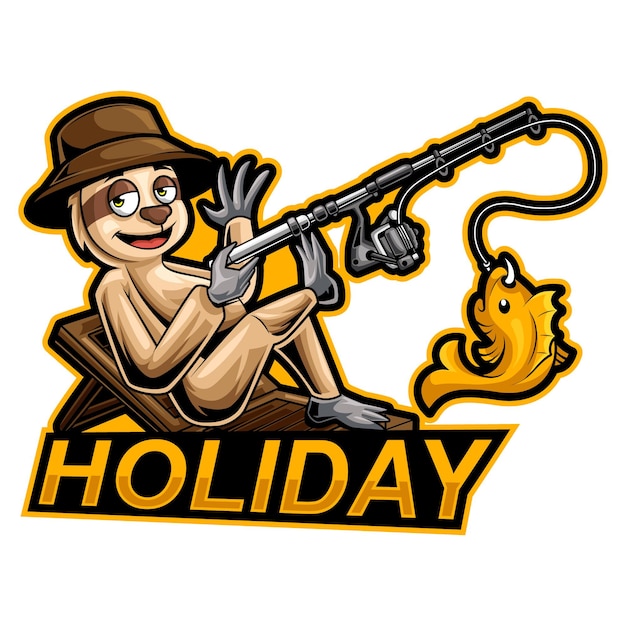 Illustrazione di vacanza mascotte loris lento