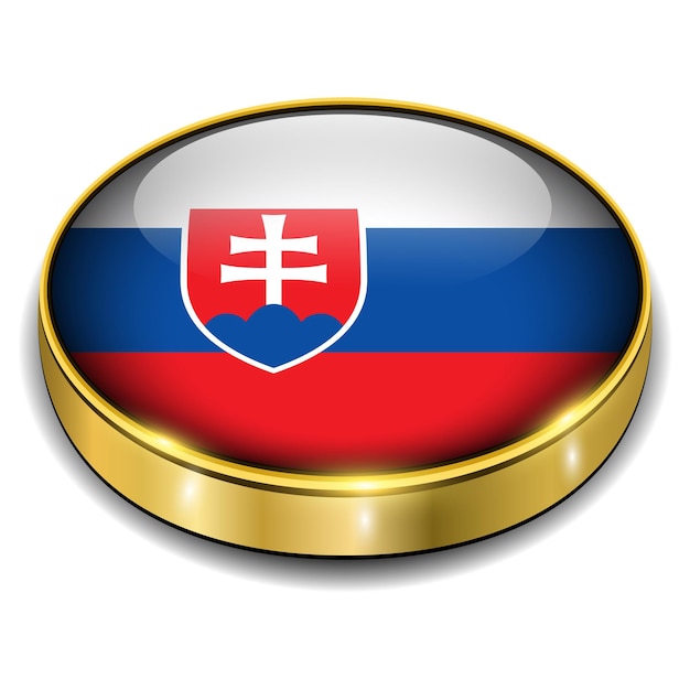 Slowakije Slowakije vlag 3D-knop vector