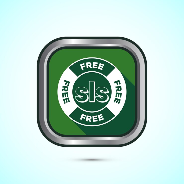Vector sls free icon design illustration sls and sles free label badge for web green color shadow button design