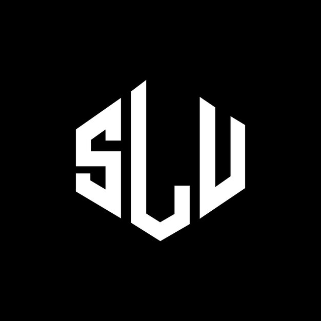 ロゴのデザインはS.L.U. (スリュー) のポリゴン6角形ベクトルロゴのデザインです色は白黒モノグラムビジネス不動産のロゴです