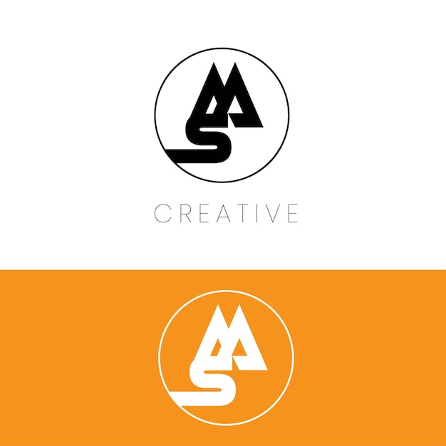 SM initial letter logo design