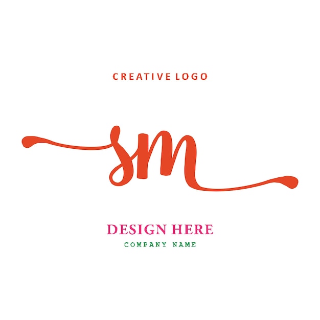 SM lettering logo is simple easy to understand and authoritative