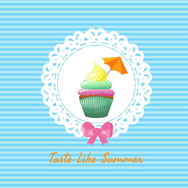 Smaak als een zomerse cupcake-poster