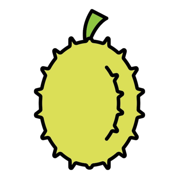 Vector smakelijke durian pictogram overzicht smakelijke durian vector pictogram kleur plat geïsoleerd