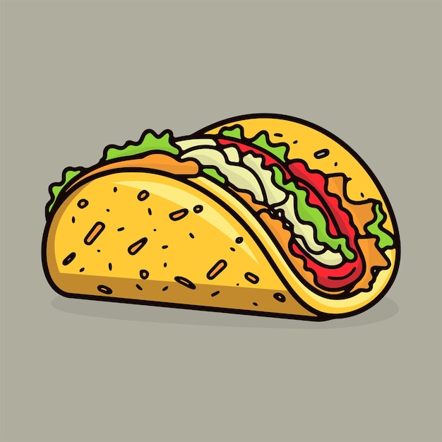 smakelijke taco fastfood icoon vector