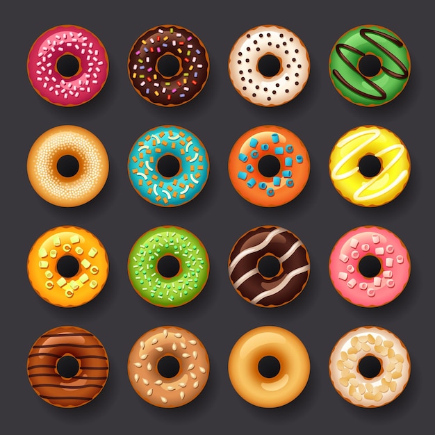 smakelijke vector icondonut set