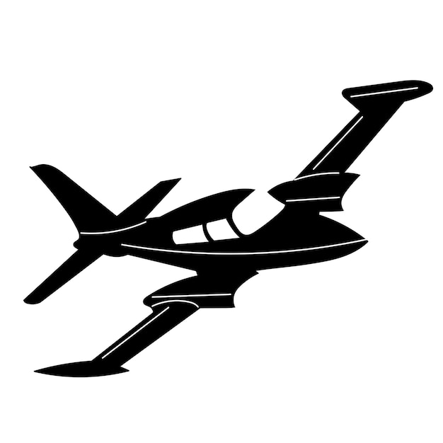 Vector small airplane silhouette on a white background vector