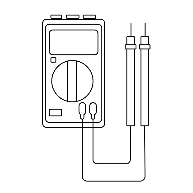 AC DC 電圧を測定するための小さな白黒電気メーター テスター デジタル マルチメーター