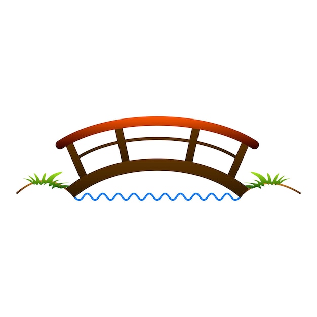 Иконка небольшого моста Мультфильм о векторной иконке небольшого моста для веб-дизайна, выделенной на белом фоне