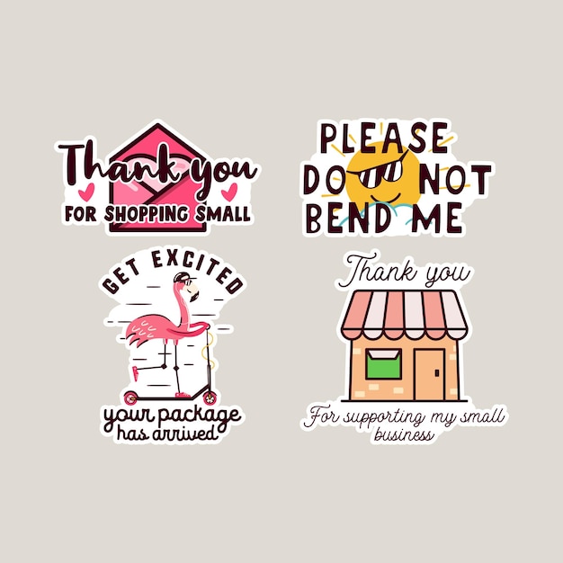 Vector small business stickers bundle vector business badges collection small business sticker pack