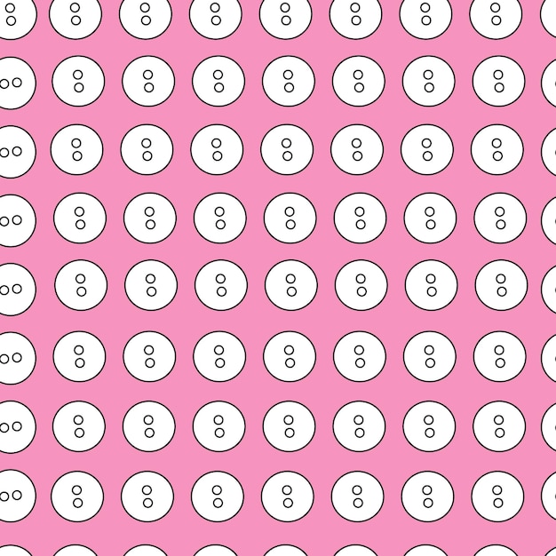 Piccoli bottoni senza cuciture accessori per cucire su sfondo rosa stampa vettoriale