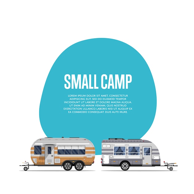 Small camp flyer with travel trailers