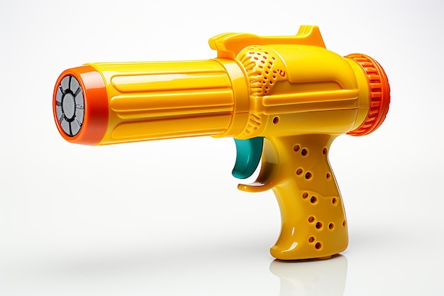 Vector small child toy gun to create fun and new plastic water pistol isolated on a white background