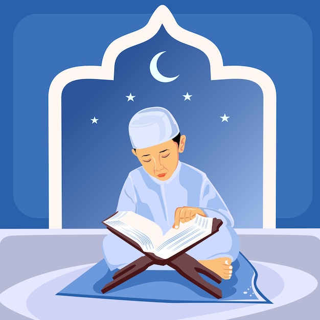 Small children are reading the quran