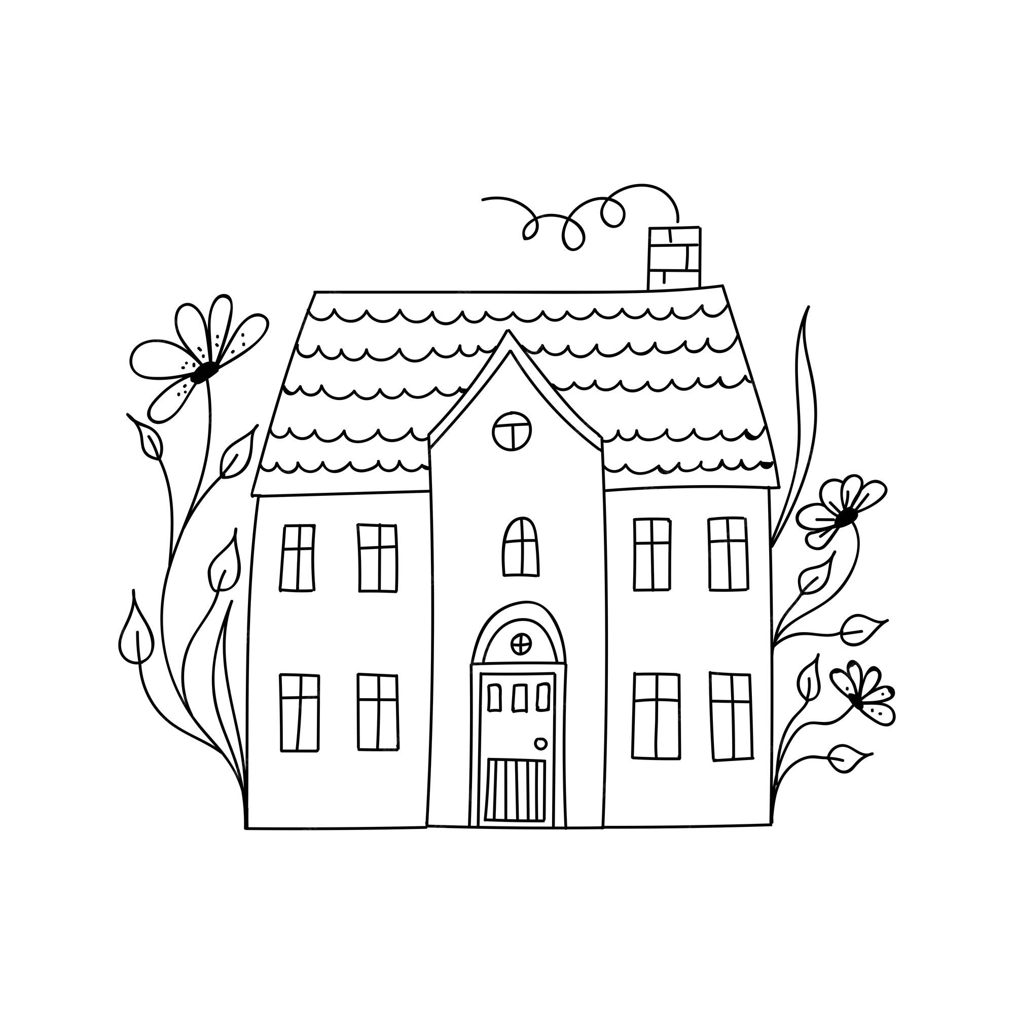 mansion clipart black and white