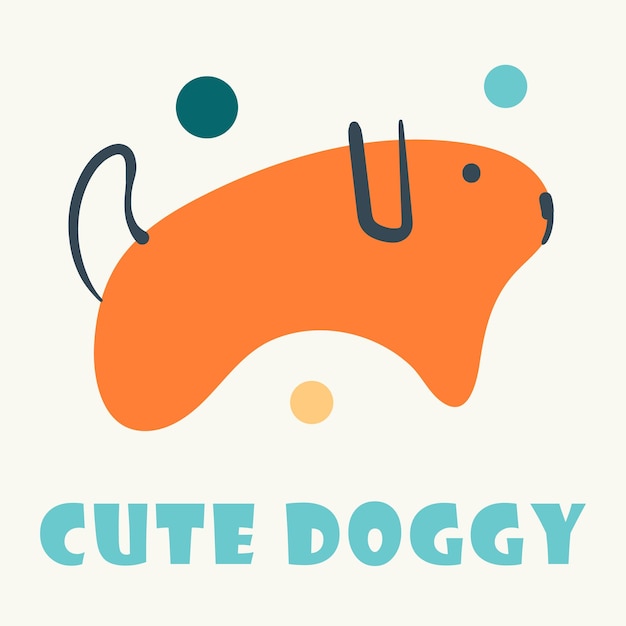 Vector small cute doggy vector illustration puppy character template for commercial design