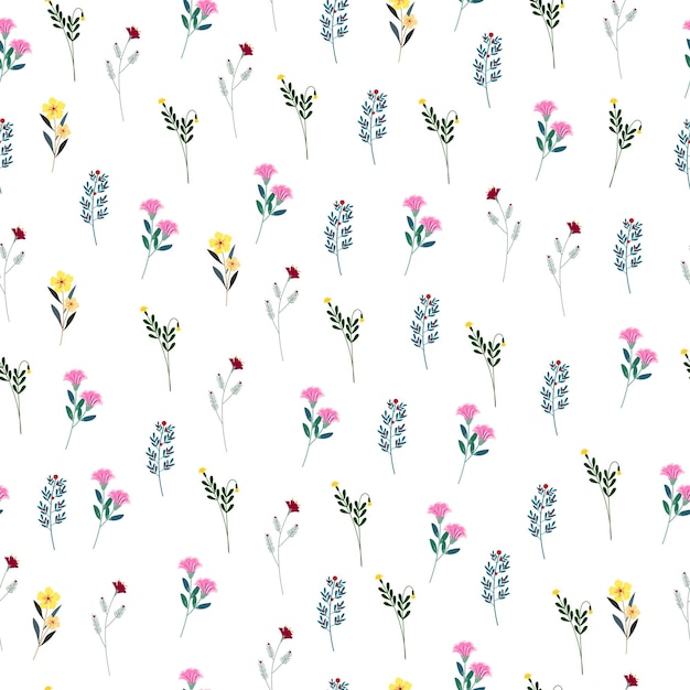 small cute flowers seamless pattern