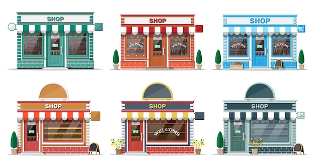 Small european style shop exterior