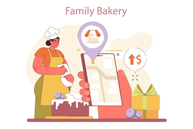 Small family business confectionery or bakery woman baking