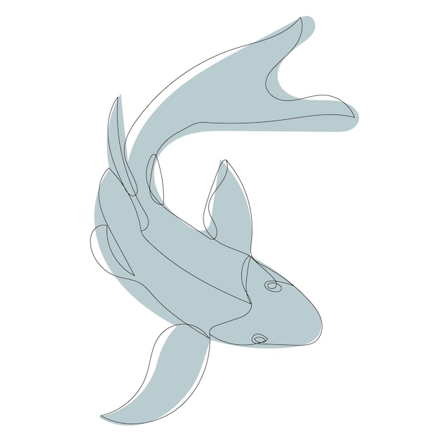 Small fish continuous line vector