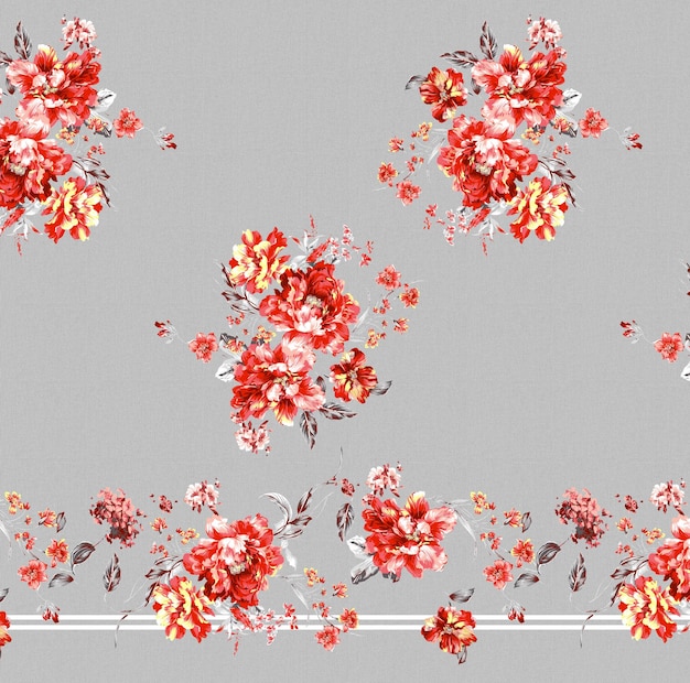 벡터 작은 꽃 디지털 및 섬유 패턴 디자인