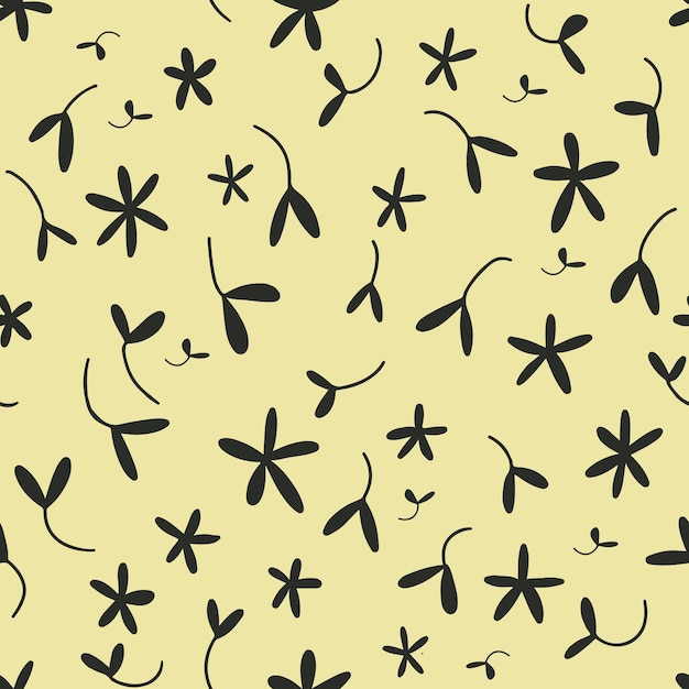 Small flowers monochrome pattern collection of flowers for design