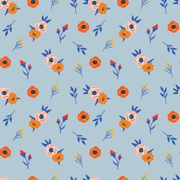 Small flowers seamless floral pattern background