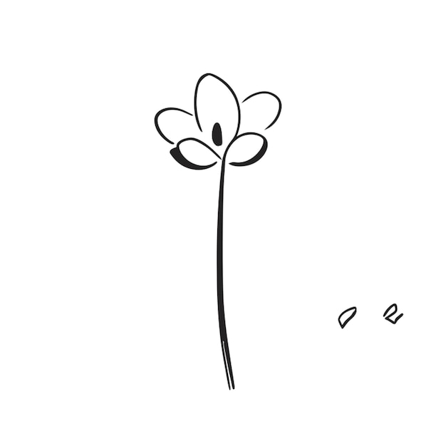 small flowers vector illustration doodle line art