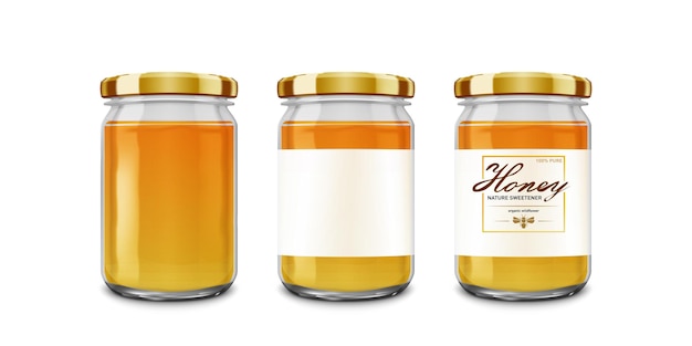 Small glossy glass jar with gold lid