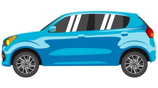 Small hatchback car in bright color vector realistic car flat bright color vector illustration