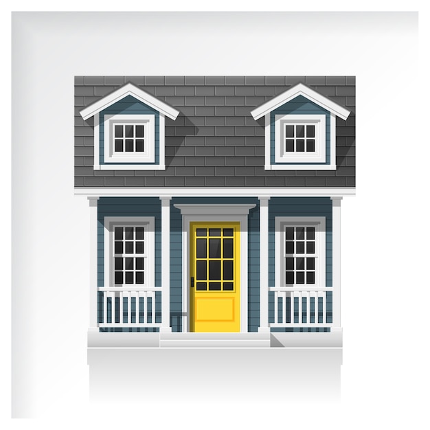 Vector small house icon isolated on white background