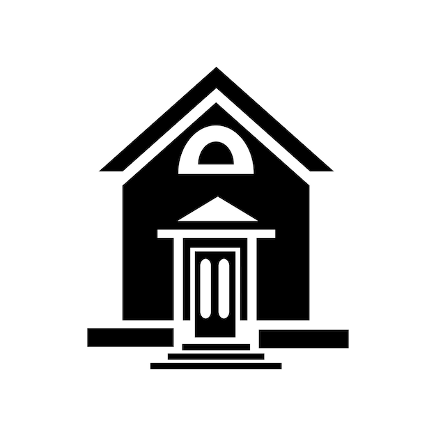 Иконка маленького дома в простом стиле выделена на белом фоне.