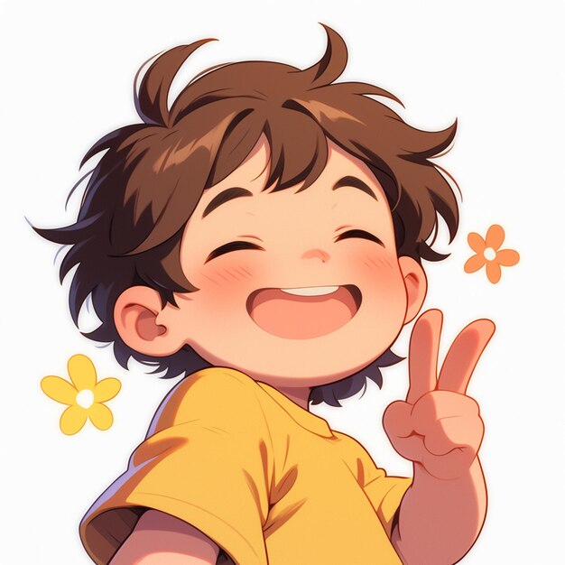 Vector a small japanese boy enjoys childrens day cartoon style