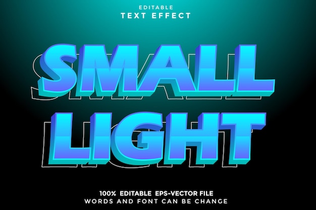 Small Light Editable Text Effect 3D Modern Style