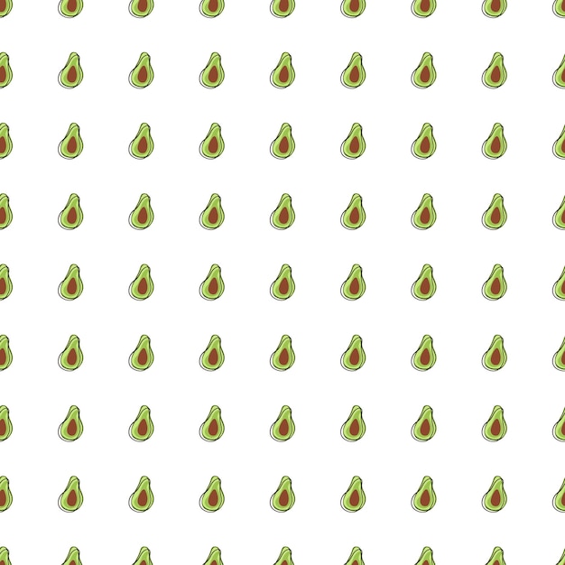 작은 작은 녹색 아보카도 실루엣 원활한 낙서 패턴