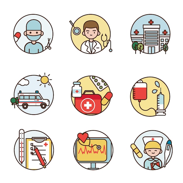 small medical linear icons