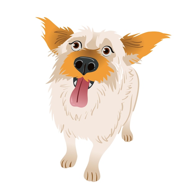 Vector small mongrel dog cartoon