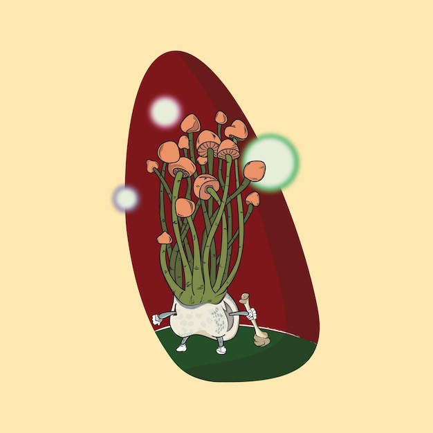 Vector small mushroom character