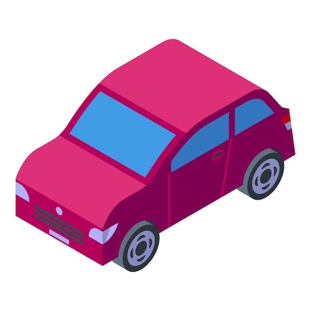 Vector small new car icon isometric vector auto shop